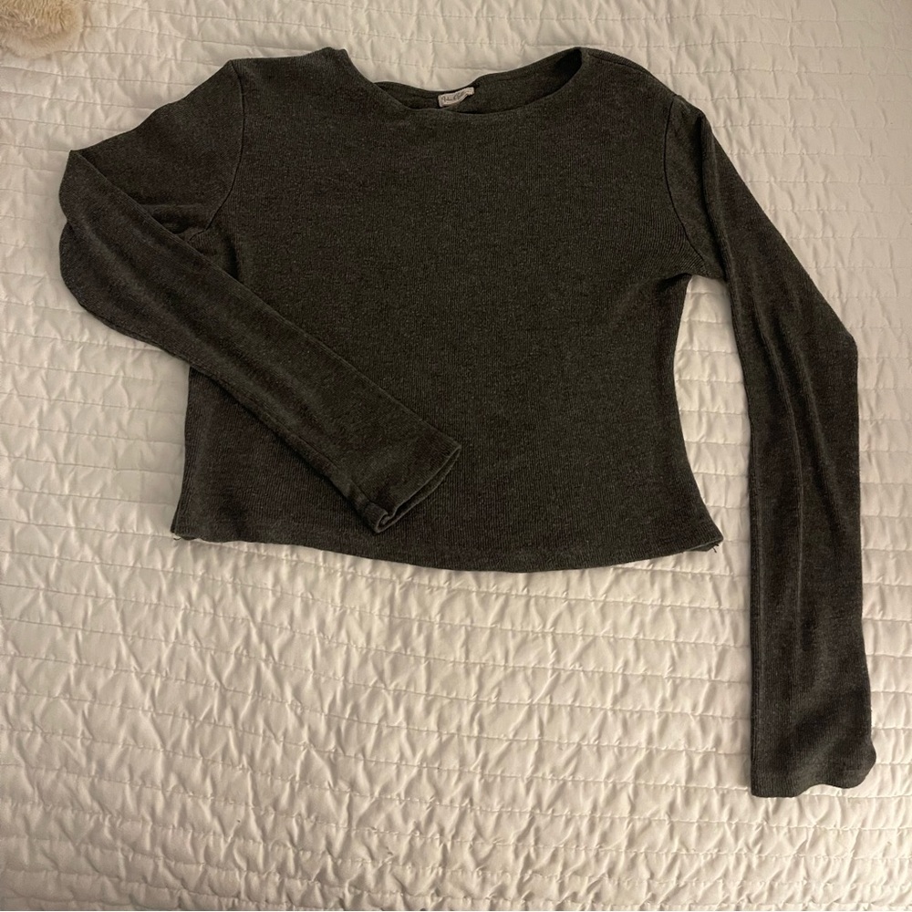 Grey Cropped Sweater